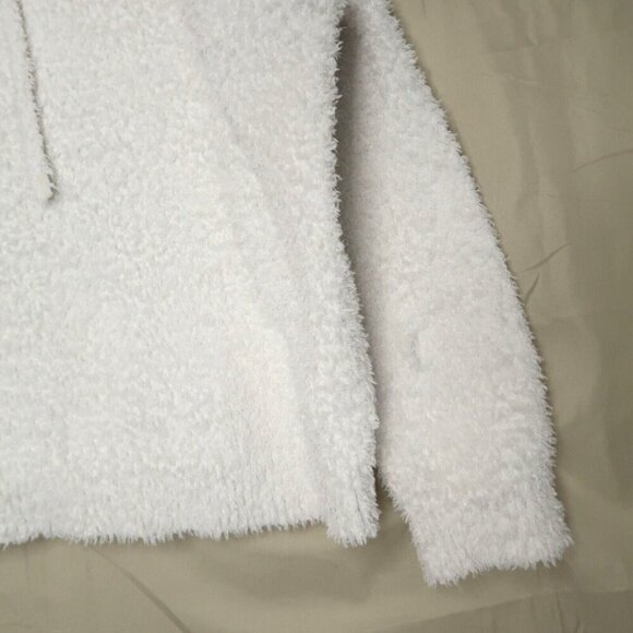 Aerie Soft Hooded White Sweater Heart Detail Teddy Fleece Oversized Women's Smal - Picture 4 of 13